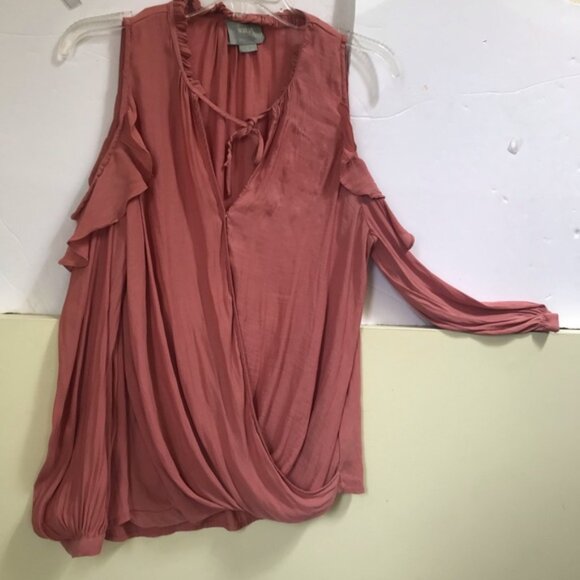 Anthropologie Maeve Liesel Fairy Ruffled Blouse Top Flowy Boho Loose Shirt PinkS - Picture 7 of 15